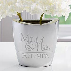 Wedded Pair Personalized Aluminum Vase - 16343
