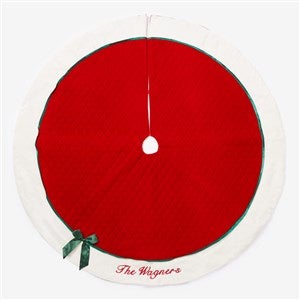 Winter Classic Personalized Quilted Tree Skirt w/Bow - 16349