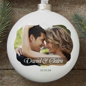 Wedding Day Photo Personalized Deluxe Globe Ornament - 16386