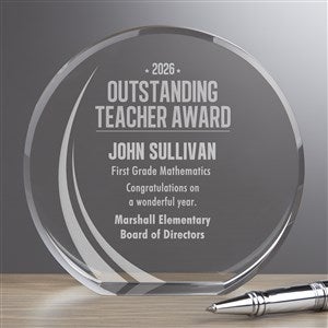 Outstanding Teacher Personalized 4quot; Premium Crystal Award - 16401
