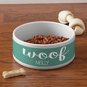 Personalized Pet Bowl - Woof & Meow - Large - 16420-7