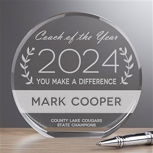 Coach of the Year Personalized 4" Premium Crystal Award - 16441