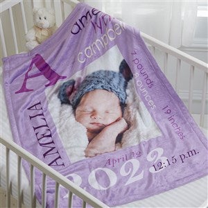 All About Baby Girl Personalized 30x40 Fleece Photo Baby Blanket - 16469-P