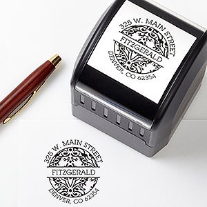 Damask Design Self-Inking Address Stamp - 16472