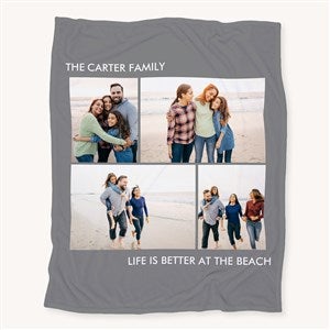 Picture Perfect Personalized Fleece Photo Blankets - 4 Photos - 16486-4