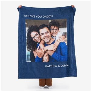 Picture Perfect Personalized 50x60 Plush Fleece Photo Blanket- 1 Photo - 16486-1