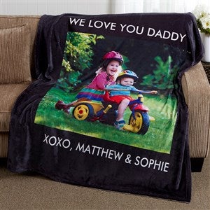 Picture Perfect Personalized 50x60 Plush Fleece Photo Blanket- 1 Photo - 16486-1