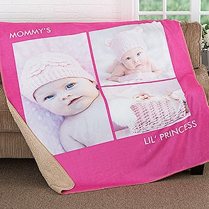 Personalized 3 Photo Premium Sherpa Blanket - Picture Perfect - 16487-3