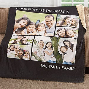 Personalized 6 Photo Premium Sherpa Blanket - Picture Perfect - 16487-6