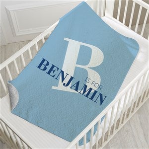 Alphabet Fun Personalized 30x40 Quilted Baby Blanket - 16492-SQ