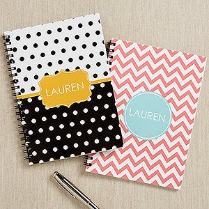 Preppy Chic Personalized Mini Journals-Set of 2 - 16495
