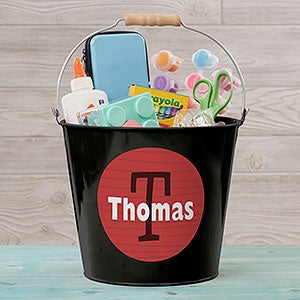 Just Me Personalized Black Large Metal Bucket - 16511-BL