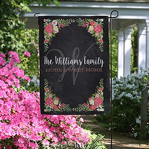 Posh Floral Welcome Personalized Garden Flag - 16516