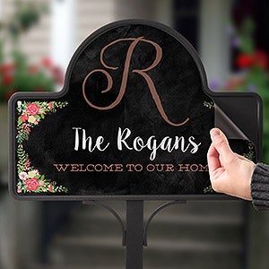 Posh Floral Welcome Personalized Magnetic Garden Sign - 16517-M