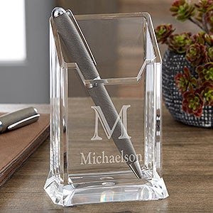 Initially Yours Personalized Acrylic Pen & Pencil Holder - 16519