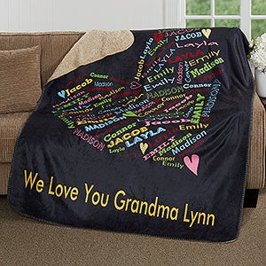Her Heart Of Love Personalized 60x80 Sherpa Blanket - 16523-SL