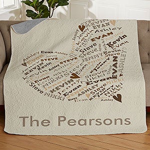 Her Heart Of Love Personalized 50x60 Quilted Blanket - 16523-Q