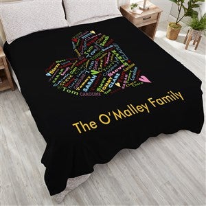 Her Heart Of Love Personalized 90x90 Plush Queen Fleece Blanket - 16523-QU