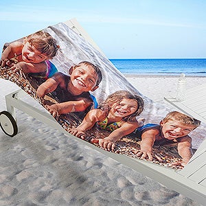 Photo Collage Personalized 30x60 Beach Towel - 1 Photo - 16537-1