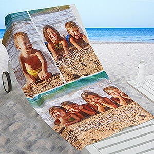 Custom Photo Collage 35x72 Beach Towel - 3 Photos - 16537-3L
