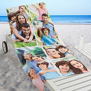 Custom Photo Collage 35x72 Beach Towel - 5 Photos - 16537-5L