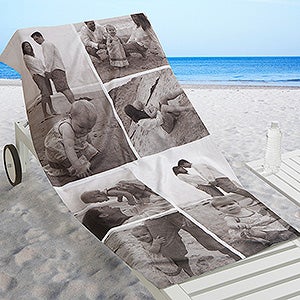 Photo Collage Personalized 30x60 Beach Towel - 6 Photos - 16537-6