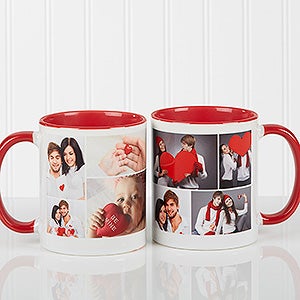 Personalized Photo Collage Red Coffee Mugs - 16584-R