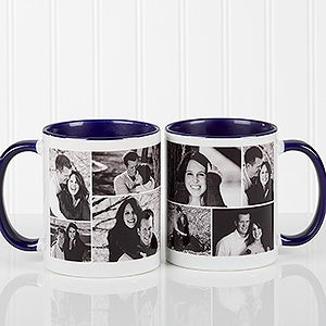 Personalized Photo Collage Coffee Mugs - Blue - 16584-BL