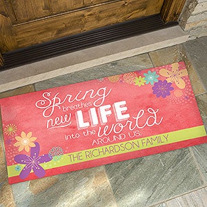 Spring Flowers Personalized Oversized Doormat- 24x48 - 16591-O