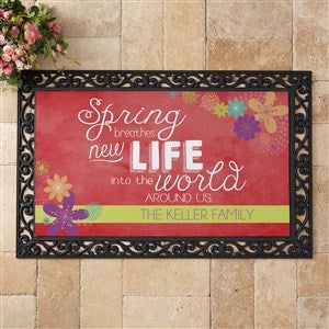 Spring Flowers Personalized Doormat- 20x35 - 16591-M