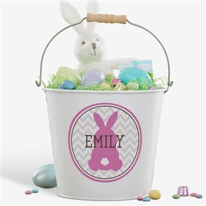 Easter Bunny Personalized Large Treat Bucket - White - 16593-L