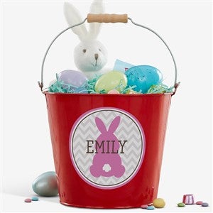 Easter Bunny Personalized Large Treat Bucket - Pink - 16593-PL