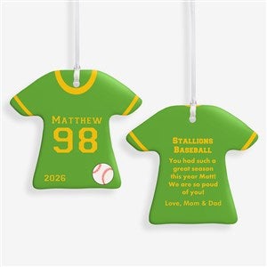 Baseball Jersey Personalized Sports Christmas Ornaments - 2-Sided - 16656-2