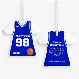 Personalized Sports Christmas Ornaments - Basketball Jersey - 2-Sided - 16657-2