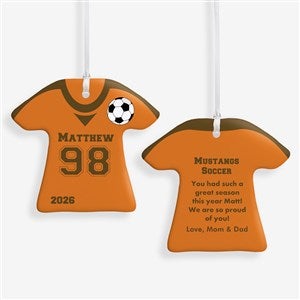 2-Sided Soccer Sports Jersey Personalized T-Shirt Ornament - 16658-2