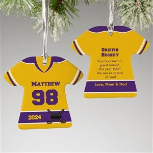 Personalized Sports Christmas Ornaments - Hockey Jersey - 2-Sided - 16659-2
