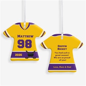 Personalized Sports Christmas Ornaments - Hockey Jersey - 2-Sided - 16659-2