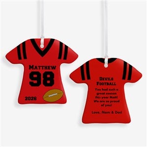 2-Sided Football Sports Jersey Personalized T-Shirt Ornament - 16660-2