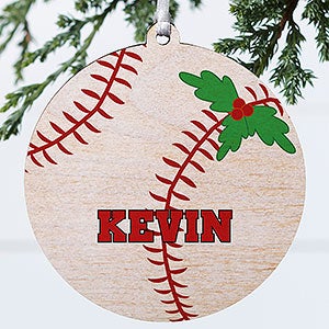 Baseball Personalized Wood Ornament - 16665-1W
