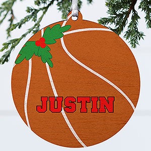 Basketball Personalized Wood Ornament - 16666-1W