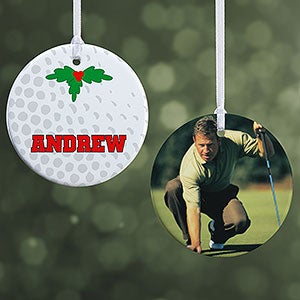 Personalized Golf Photo Christmas Ornament - 16668-2