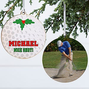 Golf Personalized Ornament - 2 Sided Wood - 16668-2W