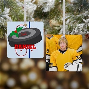 Hockey Personalized Ornament - 2 Sided Metal - 16669-2M