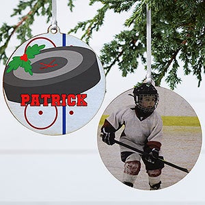 Hockey Personalized Ornament - 2 Sided Wood - 16669-2W