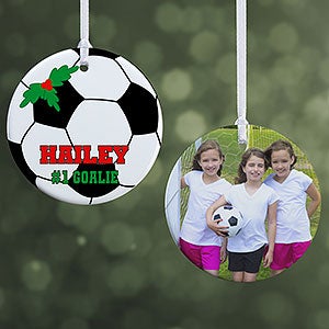 Personalized Photo Christmas Ornament - Soccer - 16670-2