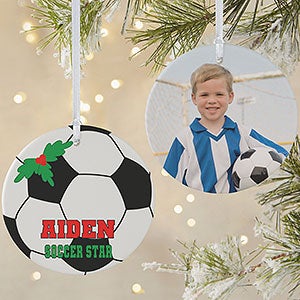 Soccer Personalized Photo Ornament-3.75 Matte - 2 Sided - 16670-2L