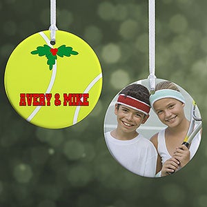 Personalized Sports Photo Christmas Ornament - Tennis - 16671-2