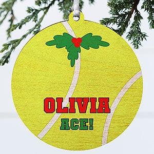 Tennis Personalized Wood Ornament - 16671-1W