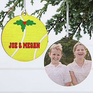 Tennis Personalized Wood Photo Ornament - 16671-2W