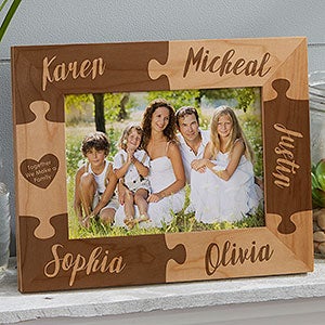 Personalized Family Puzzle Wood Picture Frame - 5x7 - 16685-M